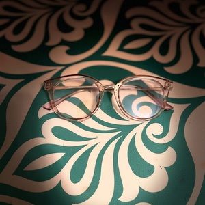 Clear pink glasses, blue light